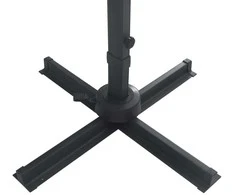 Gembinis skėtis su LED ir aliuminio stulpu, smėlio, 400x300cm