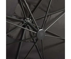 Gembinis skėtis su stulpu ir LED lemputėmis, antracito, 300cm