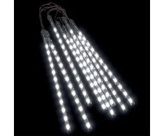 Girlianda meteorų lietus, 8vnt., 30cm, 192 šaltos baltos LED