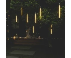 Girlianda meteorų lietus, 8vnt., 30cm, 192 šiltos baltos LED