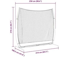 Beisbolo treniruočių tinklas Juoda 250 x 106,5 x 210 cm