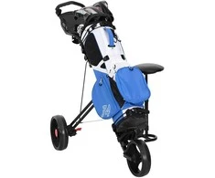 Golfinis vežimėlis su sėdyne Juoda 95 x 69 x 114 cm Geležis