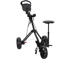 Golfinis vežimėlis su sėdyne Juoda 95 x 69 x 114 cm Geležis