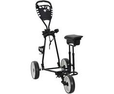 Golfinis vežimėlis su sėdyne Juoda ir Balta 100 x 60 x 130 cm