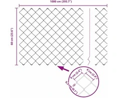 Grandininės tvoros su stulpeliu 10 x 0,6 m PVC dengtas plienas