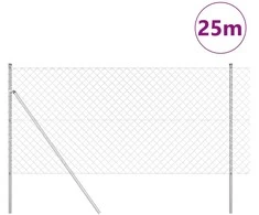 Lauko grandinės tvoros žemės tvirtinimas 25 x 1,2 m Sidabrinė