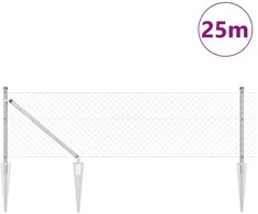Lauko grandininė tvora su spygliais 25 x 0,4 m Sidabrinė