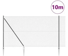 Lauko grandininė tvora su spygliais 10 x 1,6 m Pilka Tinklelis