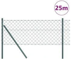 Tvorelės stulpas Žalia 0,8 x 25 m (60 x 60 mm tinklas) Plienas