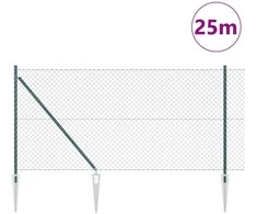 Lauko grandininė tvora su spygliais 25 x 1 m Žalia Tinklelis