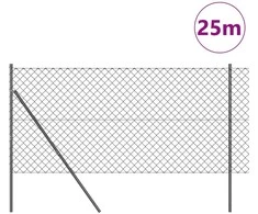 Lauko grandinės tvoros žemės tvirtinimas 25 x 1,2 m Pilka