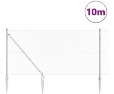 Grandininė tvora su smaigaliais 10 x 1,4 m Sidabrinė Tinklelis