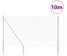 Lauko grandininė tvora su spygliais 10 x 1,5 m Sidabrinė