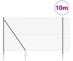 Grandininė tvora su smaigaliais 10 x 1,5 m PVC dengtas plienas