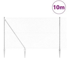 Lauko grandininė tvora su spygliais 10 x 1,6 m Sidabrinė