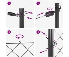 Grandinės tvoros tvirtinimas 10 x 1,5 m PVC dengtas plienas