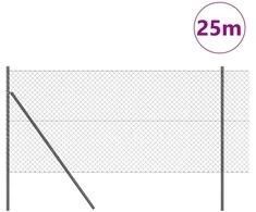 Lauko grandinės tvoros žemės tvirtinimas 25 x 1 m Pilka