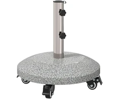 Granito skėčio stovas su ratais 4-5 cm stulpui 27.2kg Pilka