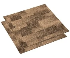 Grindų kilimas 20 vnt. Ruda 50 x 50 cm PP Žemas plaukas