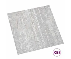 Grindų lentos 5,11 m² 55 pcs PVC Šviesiai pilka ir balta.