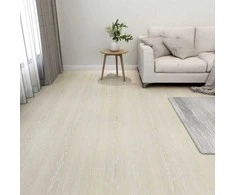 Grindų lentos 5,11 m² 55 pcs PVC Balta ir kreminė
