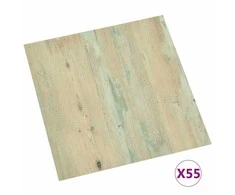 Grindų lentos 5,11 m² 55 pcs PVC Balta ir Šviesiai Ruda
