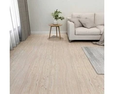 Grindų lentos 5,11 m² 55 pcs PVC Balta ir medžio spalva