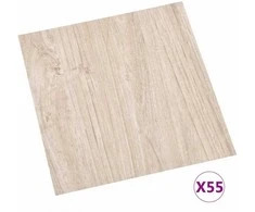 Grindų lentos 5,11 m² 55 pcs PVC Balta ir medžio spalva