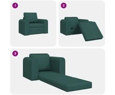 Sofa lova Tamsiai žalia 98 x 71 x 83 cm audinys