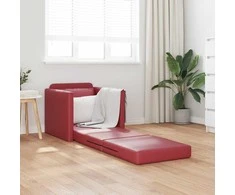 Sofa lova 60cm Vyno raudona Dirbtinė Oda