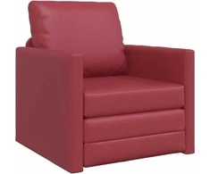 Sofa lova 60cm Vyno raudona Dirbtinė Oda