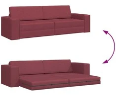 Sofa lova Vyno raudona 245 x 78 x 77 cm audinys
