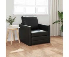 Sofa lova 60cm Juoda Dirbtinė Oda