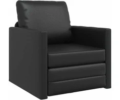 Sofa lova 60cm Juoda Dirbtinė Oda