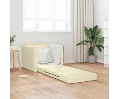 Sofa lova 60cm Kreminė Dirbtinė Oda
