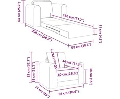 Sofa lova Kreminė 98 x 71 x 83 cm audinys