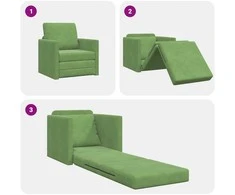 Sofa lova Šviesiai žalia 74 x 77 x 81 cm Aksomas