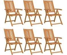 Sodo Kėdė 6 pcs Ruda 57 x 72 x 109 cm Kietos akacijos mediena