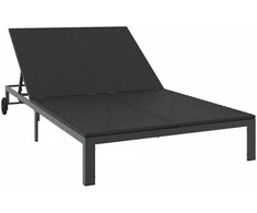 Saulėtas gultas Juoda 206 x 115 x 75 cm poliratanas