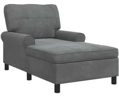 Gultas su pagalve Tamsiai pilka 91 x 157 x 91 cm Aksomas