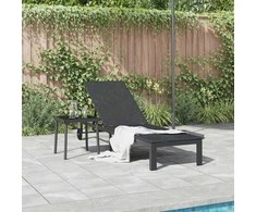 Saulėtas gultas Juoda 206 x 62.5 x 74 cm poliratanas