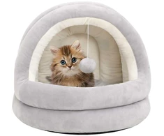 Guolis katėms, pilkos ir kreminės spalvos, 40x40x35cm