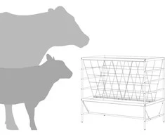Gyvulių šėriklas Sidabro 100 x 60 x 90 cm Cinkuota plienas