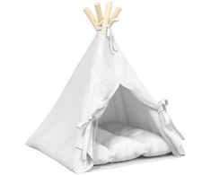 Gyvūnų teepee su pagalve Balta 40 x 40 x 50 cm Poliesteris