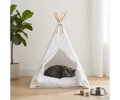 Gyvūnų teepee su pagalve Balta 40 x 40 x 50 cm Poliesteris