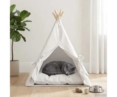 Gyvūnų teepee su pagalve Balta 50 x 50 x 60 cm Poliesteris