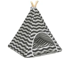 Gyvūnų teepee su pagalve Balta ir pilka 50 x 50 x 60 cm