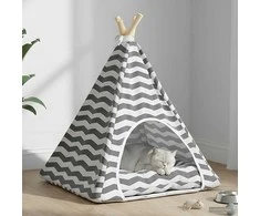 Gyvūnų teepee su pagalve Balta ir pilka 50 x 50 x 60 cm