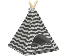 Gyvūnų teepee su pagalve Balta ir pilka 40 x 40 x 50 cm