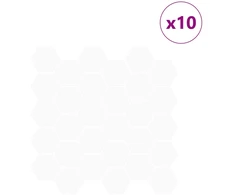Heksagoninė plytelė 10 pcs Balta 30 x 30 cm Poliuretanas ir PET